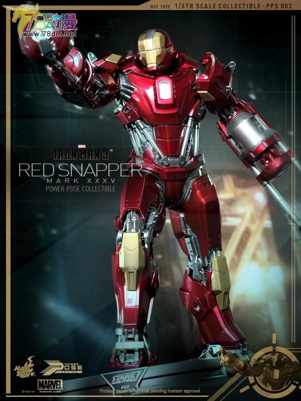 转hottoys新品16pps系列第2弹lt钢铁侠3gt钢铁侠mk35redsnapper